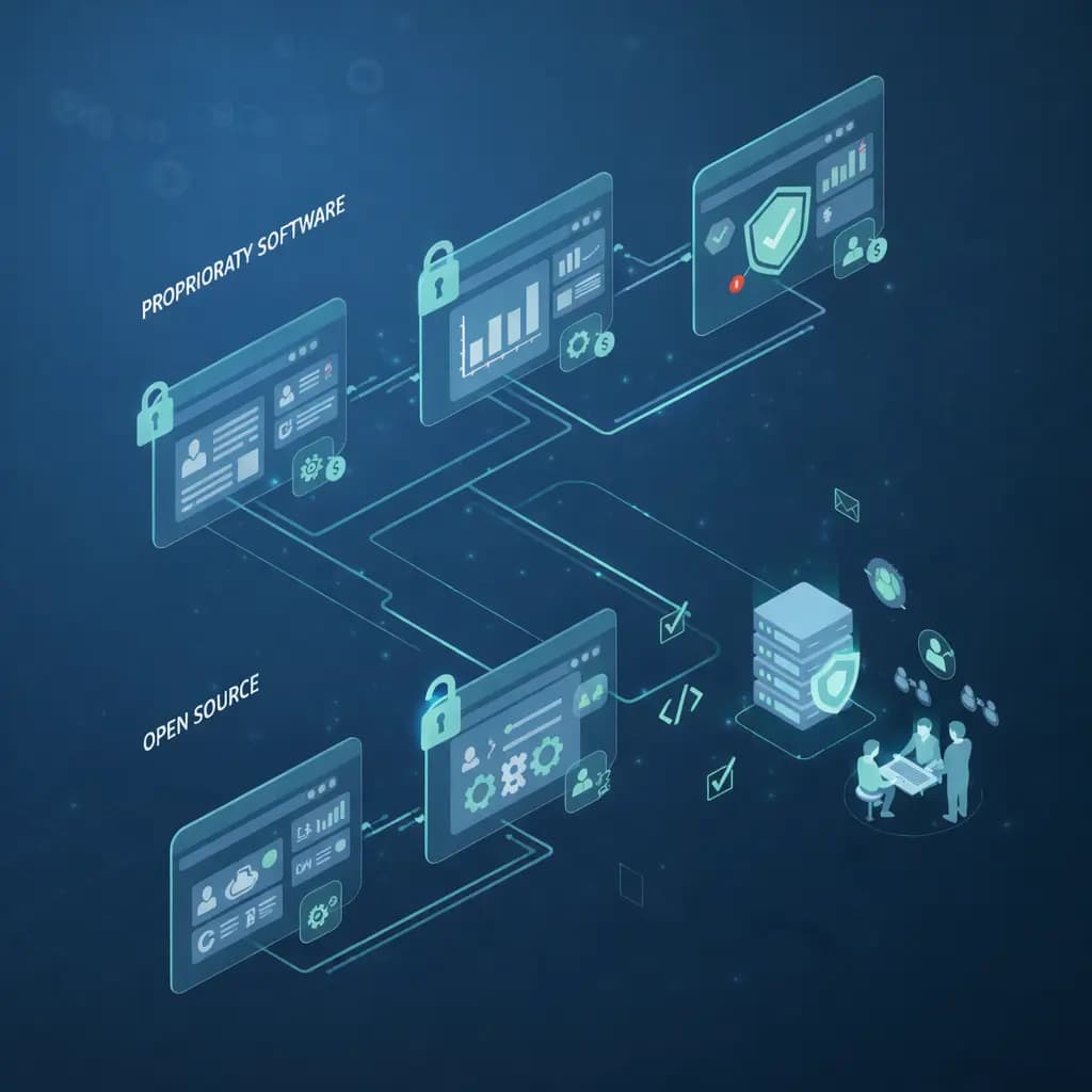 Comparison illustration of migrating from SaaS tools to supported open source platforms.